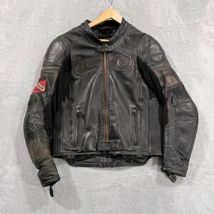 VTG Scorpion EXO Skeletal Jacket S Padded Leather Motorcycle Riding‎ Black